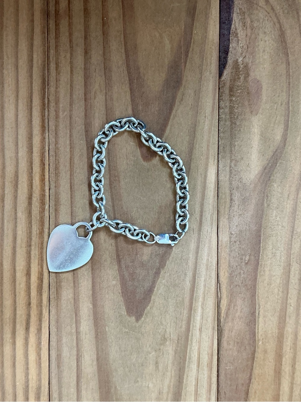 Tiffany Inspired Sterling Silver Heart Charm Link Bracelet - Women Jewelry